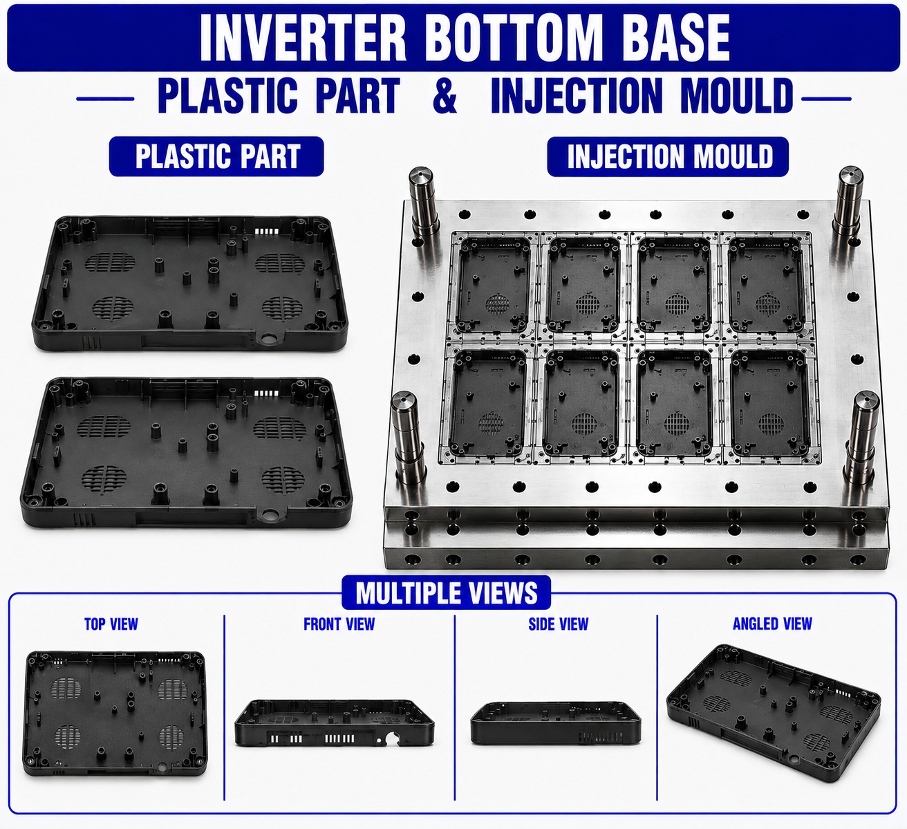 Inverter Plastic Bottom Base Mould and Moulding Service